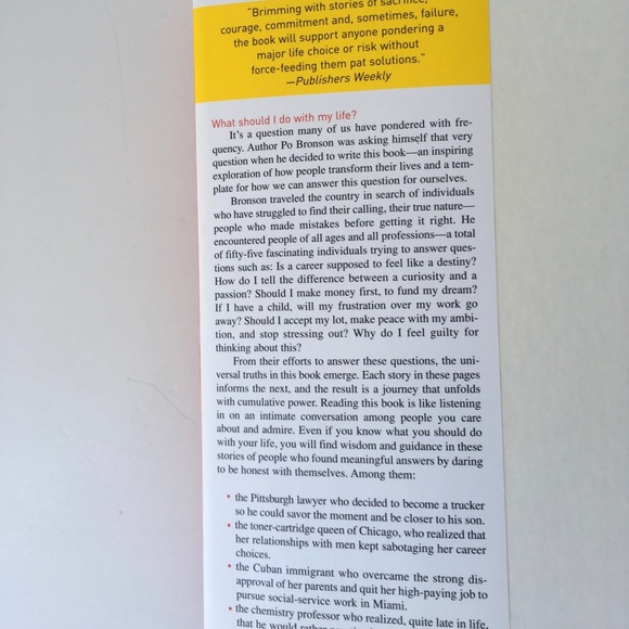 Book: What Should I Do With My Life? By Acclaimed Author Po Bronson - Picture 3 of 6